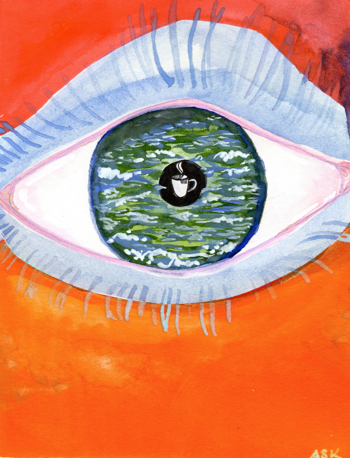 All Eye Want Is Swimming And Coffee - Original